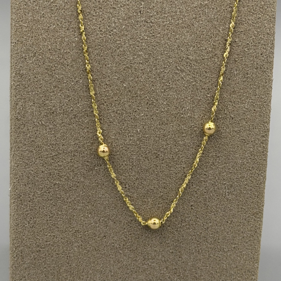 Elegante 14k Gouden Ketting met Subtiele Bolletjes ƒ?" 40 cm