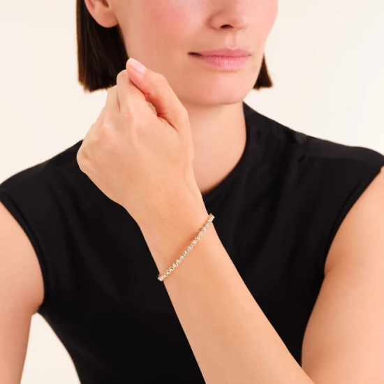 ROSEFIELD JBBCG-J1208 VERGULD STALEN ARMBAND MET ZIRKONIA CRYSTAL BANGLE