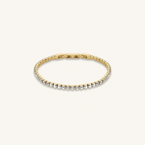 ROSEFIELD JBTWG-J1035 VERGULD STALEN TENNISARMBAND MET SWAROVSKI KRISTALLEN