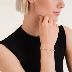 ROSEFIELD JBTWG-J1035 VERGULD STALEN TENNISARMBAND MET SWAROVSKI KRISTALLEN
