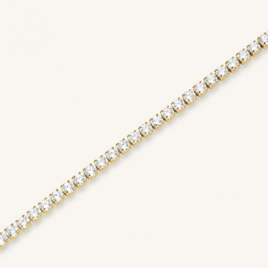 ROSEFIELD JBTWG-J1035 VERGULD STALEN TENNISARMBAND MET SWAROVSKI KRISTALLEN