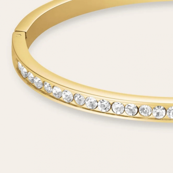ROSEFIELD JBCBG-J1033 VERGULD STALEN ARMBAND MET SWAROVSKI CRYSTAL BANGLE