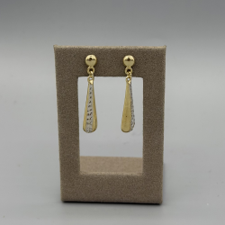 Stijlvolle 9k Gouden Bicolor Oorhangers