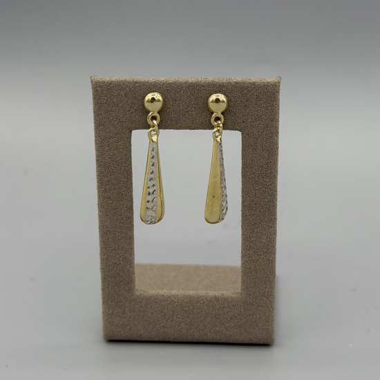 Stijlvolle 9k Gouden Bicolor Oorhangers