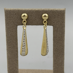 Stijlvolle 9k Gouden Bicolor Oorhangers