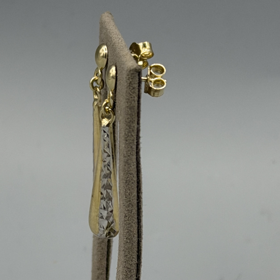 Stijlvolle 9k Gouden Bicolor Oorhangers