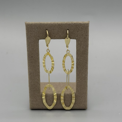 Lange 9k Gouden Statement Oorhangers met Ovaal