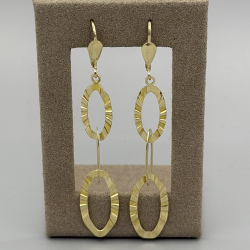 Lange 9k Gouden Statement Oorhangers met Ovaal