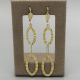 Lange 9k Gouden Statement Oorhangers met Ovaal