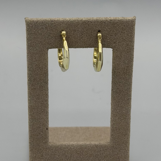 Stijlvolle 14k Gouden Creolen met Facetpatroon