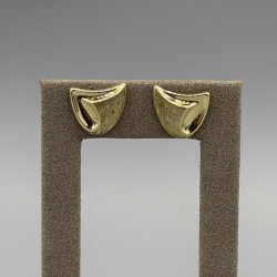 Elegante 14k Gouden Design Oorknopjes met Mat/Glans Effect
