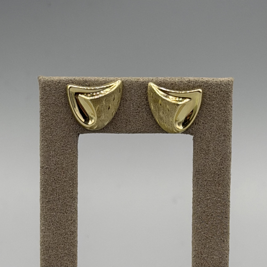 Elegante 14k Gouden Design Oorknopjes met Mat/Glans Effect