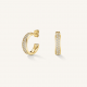 ROSEFIELD JECHG-J928 VERGULD STALEN OORRINGEN MET ZIRKONIA CRYSTAL HOOPS