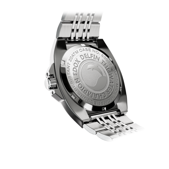 EDOX 53032 3M VIN STALEN HERENHORLOGE DELFIN 1973 DATE GENTS