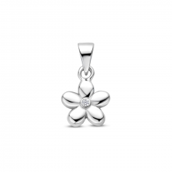 HUISCOLLECTIE 1329202 ZILVEREN BEDELHANGER BLOEM ZIRKONIA
