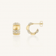 ROSEFIELD JESPG-J1281 VERGULD STALEN OORRINGEN MET SWAROVSKI STRIPED HUGGIES