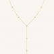 ROSEFIELD JNDLG-J1357 VERGULD STALEN Y-COLLIER MET ZIRKONIA CRYSTAL STAR NECKLACE