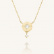 ROSEFIELD JNDCG-J1356 VERGULD STALEN COLLIER MET SWAROVSKI STAR COIN NECKLACE