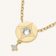ROSEFIELD JNDCG-J1356 VERGULD STALEN COLLIER MET SWAROVSKI STAR COIN NECKLACE