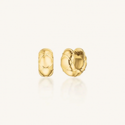 ROSEFIELD JEDHG-J1352 VERGULD STALEN OORRINGEN QUILTED HOOPS