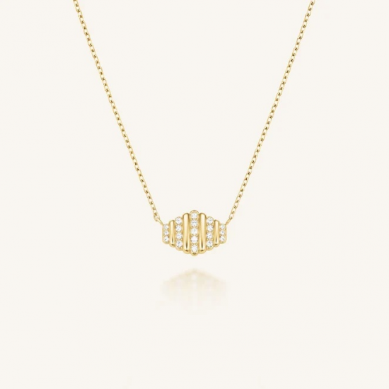ROSEFIELD JNSPG-J1284 VERGULD STALEN COLLIER MET ZIRKONIA STRIPED CRYSTAL NECKLACE