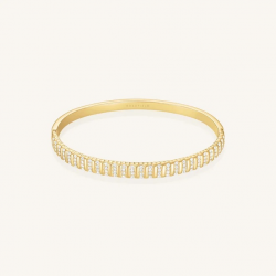 ROSEFIELD JBSBG-J1287 VERGULD STALEN ARMBAND MET SWAROVSKI STRIPED PAVE BANGLE