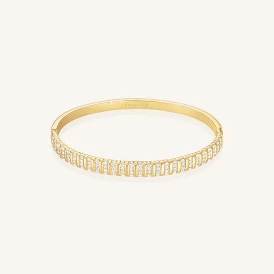 ROSEFIELD JBSBG-J1287 VERGULD STALEN ARMBAND MET SWAROVSKI STRIPED PAVE BANGLE