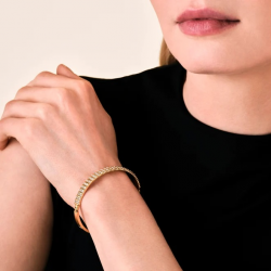 ROSEFIELD JBSBG-J1287 VERGULD STALEN ARMBAND MET SWAROVSKI STRIPED PAVE BANGLE