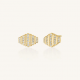 ROSEFIELD JESSG-J1282 VERGULD STALEN OORKNOPPEN MET ZIRKONIA STRIPED STUDS