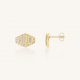 ROSEFIELD JESSG-J1282 VERGULD STALEN OORKNOPPEN MET ZIRKONIA STRIPED STUDS
