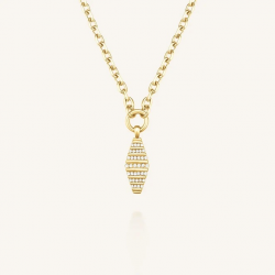 ROSEFIELD JNSBG-J1285 VERGULD STALEN COLLIER MET HANGER ZIRKONIA STRIPED PENDANT