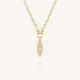 ROSEFIELD JNSBG-J1285 VERGULD STALEN COLLIER MET HANGER ZIRKONIA STRIPED PENDANT