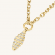 ROSEFIELD JNSBG-J1285 VERGULD STALEN COLLIER MET HANGER ZIRKONIA STRIPED PENDANT