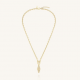 ROSEFIELD JNSBG-J1285 VERGULD STALEN COLLIER MET HANGER ZIRKONIA STRIPED PENDANT