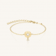 ROSEFIELD JBDCG-J1358 VERGULD STALEN ARMBAND MET ZIRKONIA STAR COIN BRACELET