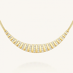 ROSEFIELD JNSSG-J1286 VERGULD STALEN COLLIER MET ZIRKONIA SLATE NECKLACE