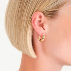 ROSEFIELD JESHG-J931 VERGULD STALEN OORRINGEN THICK HOOPS