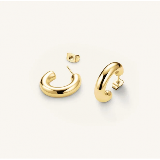 ROSEFIELD JESHG-J931 VERGULD STALEN OORRINGEN THICK HOOPS