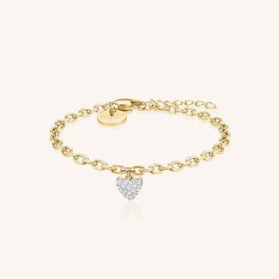 ROSEFIELD JBCHG-J1279 VERGULD STALEN ARMBAND MET ZIRKONIA CHUNKY HEART BRACELET