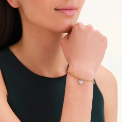 ROSEFIELD JBCHG-J1279 VERGULD STALEN ARMBAND MET ZIRKONIA CHUNKY HEART BRACELET