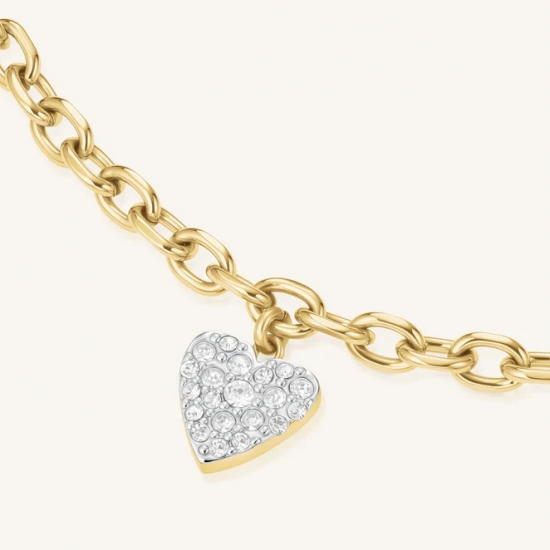 ROSEFIELD JBCHG-J1279 VERGULD STALEN ARMBAND MET ZIRKONIA CHUNKY HEART BRACELET