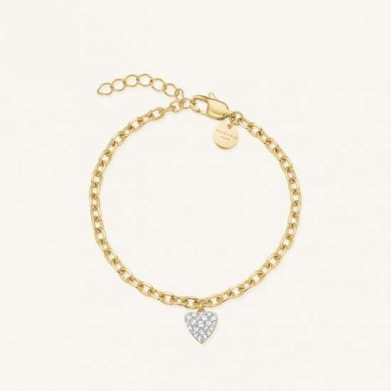 ROSEFIELD JBCHG-J1279 VERGULD STALEN ARMBAND MET ZIRKONIA CHUNKY HEART BRACELET