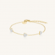 ROSEFIELD JB3HG-J1278 VERGULD STALEN ARMBAND MET SWAROVSKI 3 HEARTS BRACELET