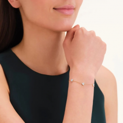 ROSEFIELD JB3HG-J1278 VERGULD STALEN ARMBAND MET SWAROVSKI 3 HEARTS BRACELET