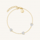 ROSEFIELD JB3HG-J1278 VERGULD STALEN ARMBAND MET SWAROVSKI 3 HEARTS BRACELET