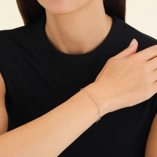 ROSEFIELD JBHCG-J682 VERGULD STALEN ARMBAND HEART CHAIN BRACELET