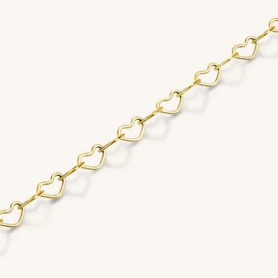 ROSEFIELD JBHCG-J682 VERGULD STALEN ARMBAND HEART CHAIN BRACELET