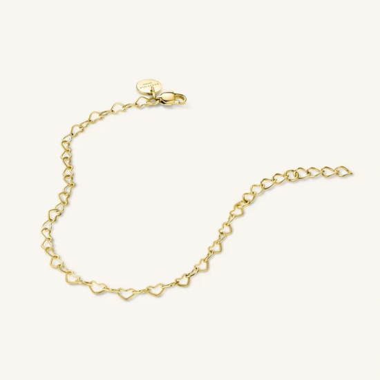 ROSEFIELD JBHCG-J682 VERGULD STALEN ARMBAND HEART CHAIN BRACELET