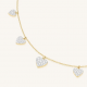 ROSEFIELD JNMHG-J1274 VERGULD STALEN COLLIER MET SWAROVSKI MULTI HEARTS NECKLACE
