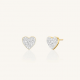 ROSEFIELD JEPHG-J1275 VERGULD STALEN OORKNOPPEN MET SWAROVSKI PAVÉ HEART STUDS